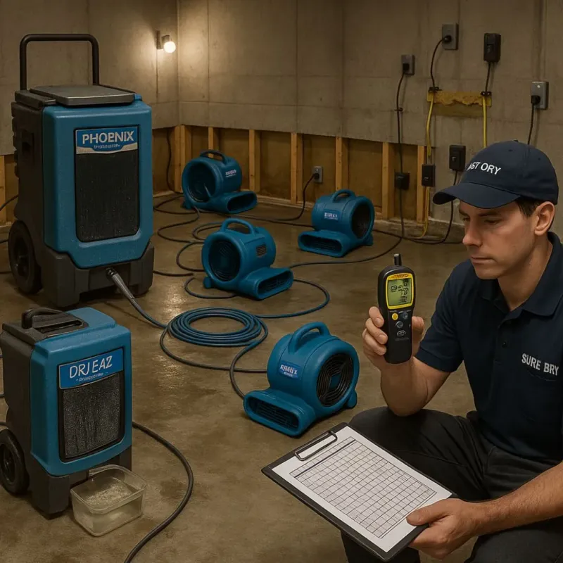 Structural Drying and Dehumidification process in Golden Gate, FL